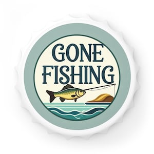 Fishing-Themed Bottle Opener, Gone Fishing, Outdoor Gear, Gift for Fisherman, Kitchen Accessories, Fishing Decor