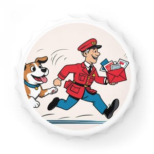 Vintage Postman Dog Bottle Opener, Retro Bar Tool, Unique Gift for Dog Lovers, Home Bar Decor, Fun Kitchen Accessory