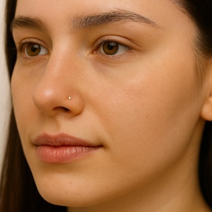 22G Dainty Super Tiny 1mm Diamond Clear Gem Crystal Claw Set Straight Nose Stud L Shape Bent Post Pin Jewelry 22 gauge image 7
