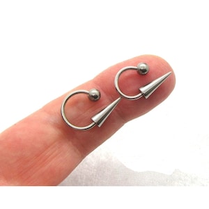 16G Lip Ring Hoop Snake Bites Labret Ring Body Jewelry Spiked Lip Ring Surgical Steel Long Spike Lip Ring 16 Gauge