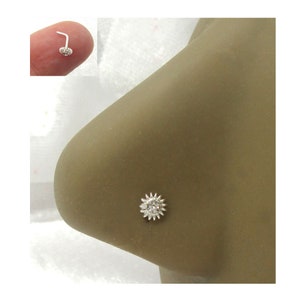 20G Silver Nose Stud L Shape Bent Post Nose Ring Pin 20 gauge 20G Nose Jewelry Silver Nose Stud