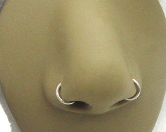 Pair 20G 18G Nose Hoop Small Nose Ring Nostril Hoop Ring 20 18 gauge Nose Hoop Snug Nose Ring 6mm Diameter Nose Hoop