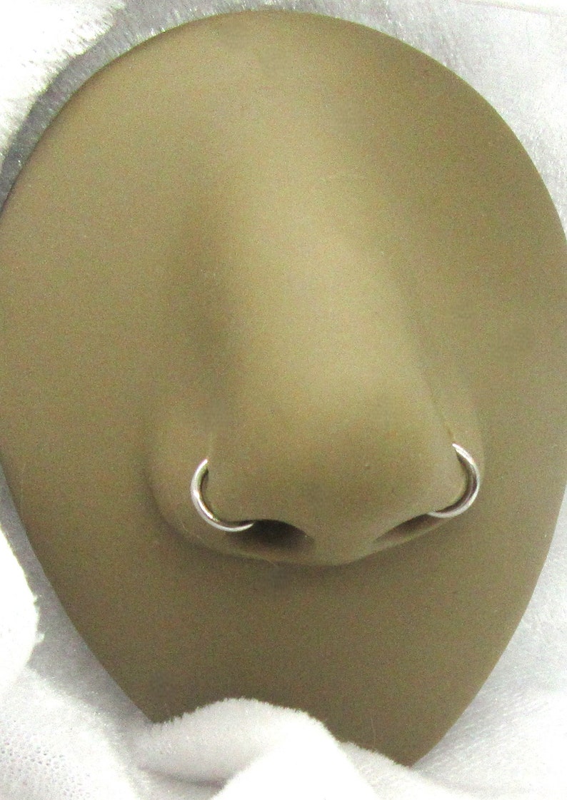 Snug Nose Rings Pair 20G 18G Nose Hoop Small Nose Ring Nostril Hoop Ring 20 18 Gauge ...