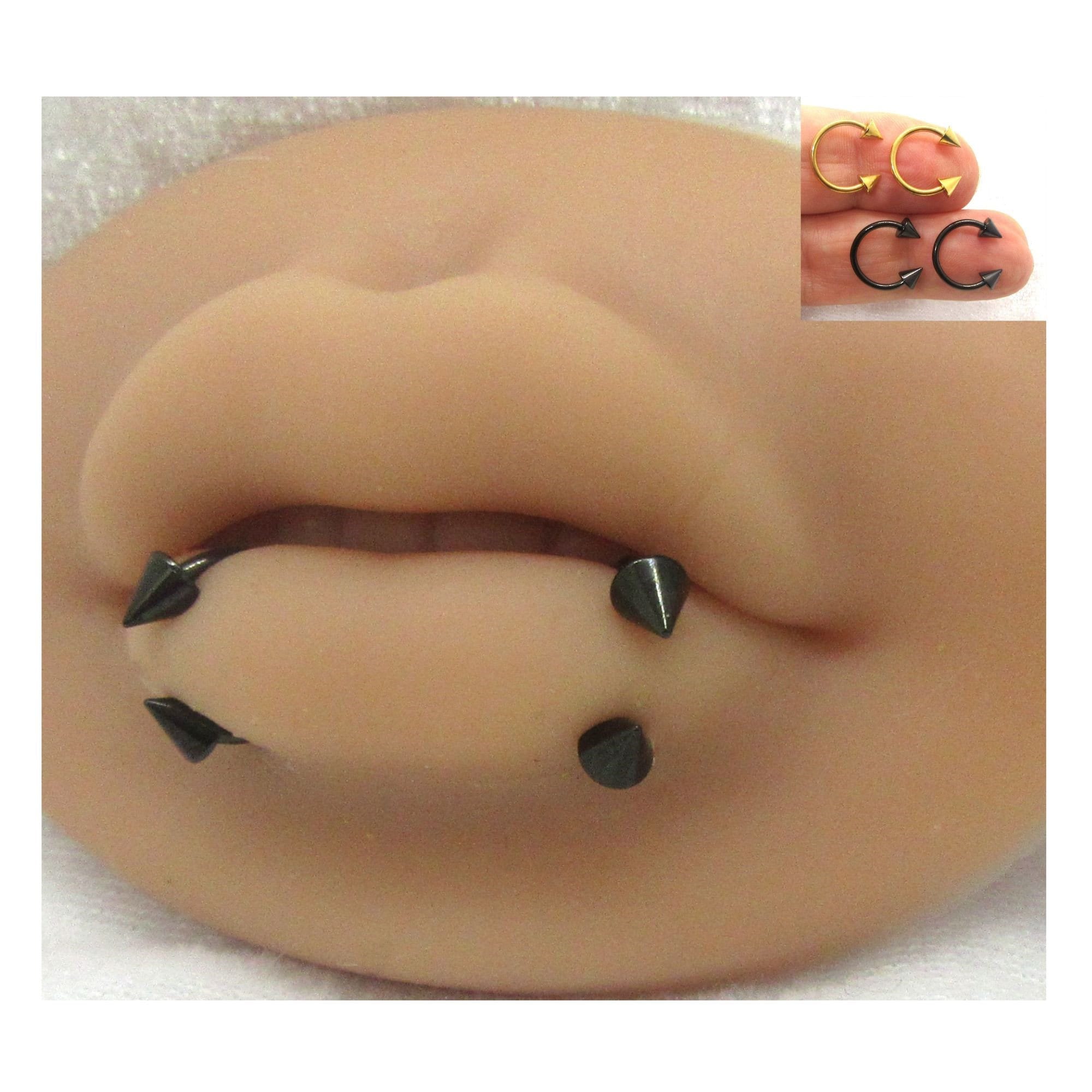 Lippy Loop Labret Horseshoe Lip Piercing 16g Lip Ring Gauge Long