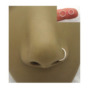20G Sterling Silver Nose Ring Hoop 20 Gauge 6mm 8mm Nose Ring