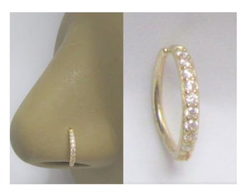 20G 18G 14K Gold Hoop Ring Nose Ring Hoop for Piercings 8mm diameter