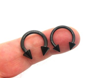 12G 10G Septum Ring Nose Hoop Nose Jewelry Spike Septum Ring Black Septum Ring Bar Surgical Steel Body Jewelry Stainless Steel Rings