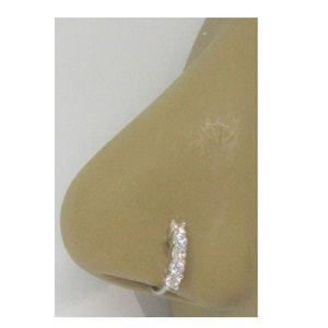 Diamentowy kryształ Solitaire Line Kolczyk do nosa Kolczyk do nosa 20g 20 grubość 18 grubość 18G 8 mm 16G 16 grubość średnica nozdrza kolczyk do nosa