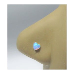 20G Nose Stud Silver Blue Opal Nose Stud Nose Ring Nose Jewelry 20 gauge Sterling Silver