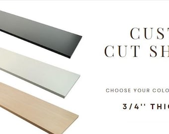 White/Black/Grey/Maple Melamine Cabinet Shelf | Custom Cut to Size | 3/4" Thick Wooden Board