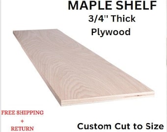 Op maat gesneden onafgewerkte esdoorn kastplank | Ruw esdoornhout | 3/4" dikke houten plank