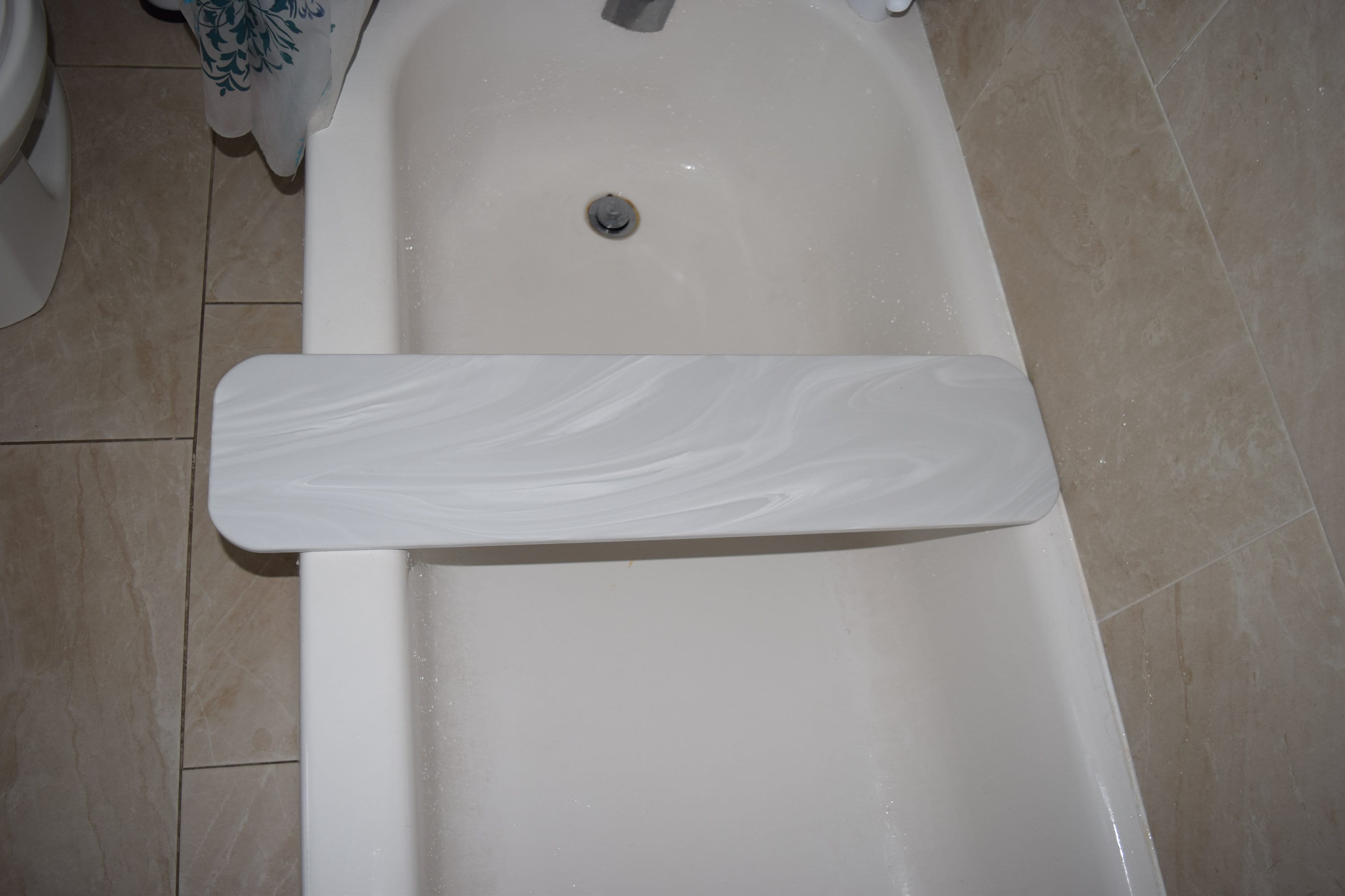 Corian Solid Surface Bathtub Tray Soap and Shampoo Holder Bathroom Shelf 