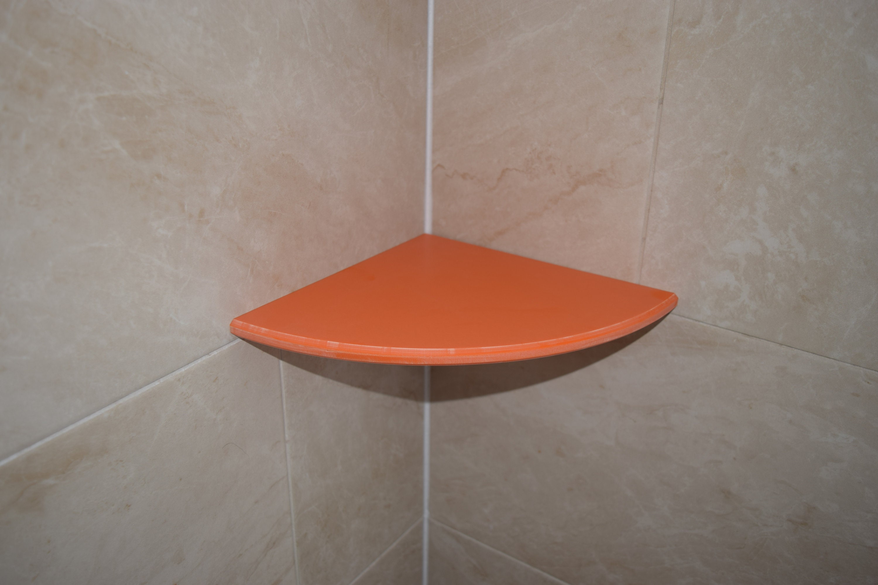 Corner Shelf Made of Corian Solid Surface Vanity Sink Corner Tray in Strom  Granite Color Bathroom Shampoo Holder 