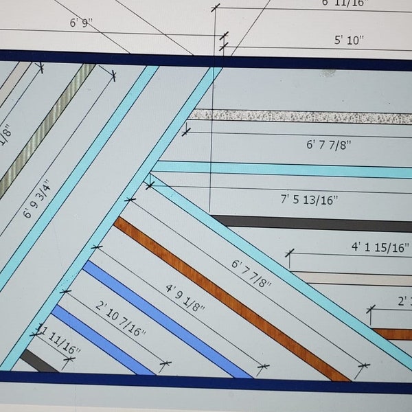 Option 2 – Blueprint of design WITH Instructions | Customized Dimensional Accent Wall