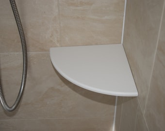 コーリアンコーナーシェルフ：手作りの白い洗面台トレイ