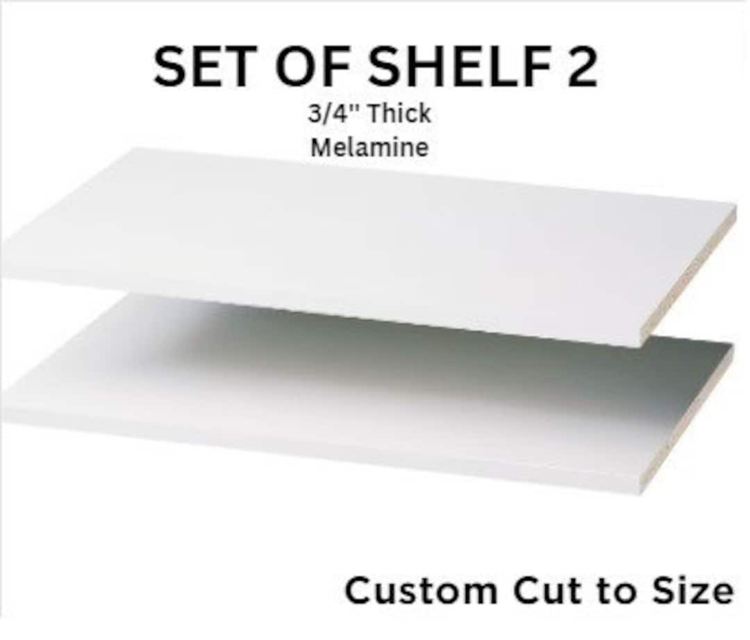 Set of 02 Melamine Shelves custom Cut to Size White, Gray, Black ,maple