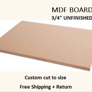 Op maat gesneden MDF-PLAATBORD | Onafgewerkt | 3/4" dikke houten plank