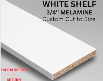 Witte melamine kastplank | Op maat op maat gesneden | 3/4" dikke houten plank