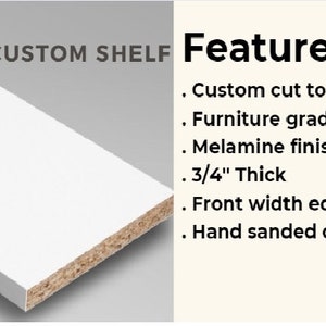 White/Black/Grey/Maple Melamine Cabinet Shelf Custom Cut to Size 3/4 Thick Wooden Board image 7