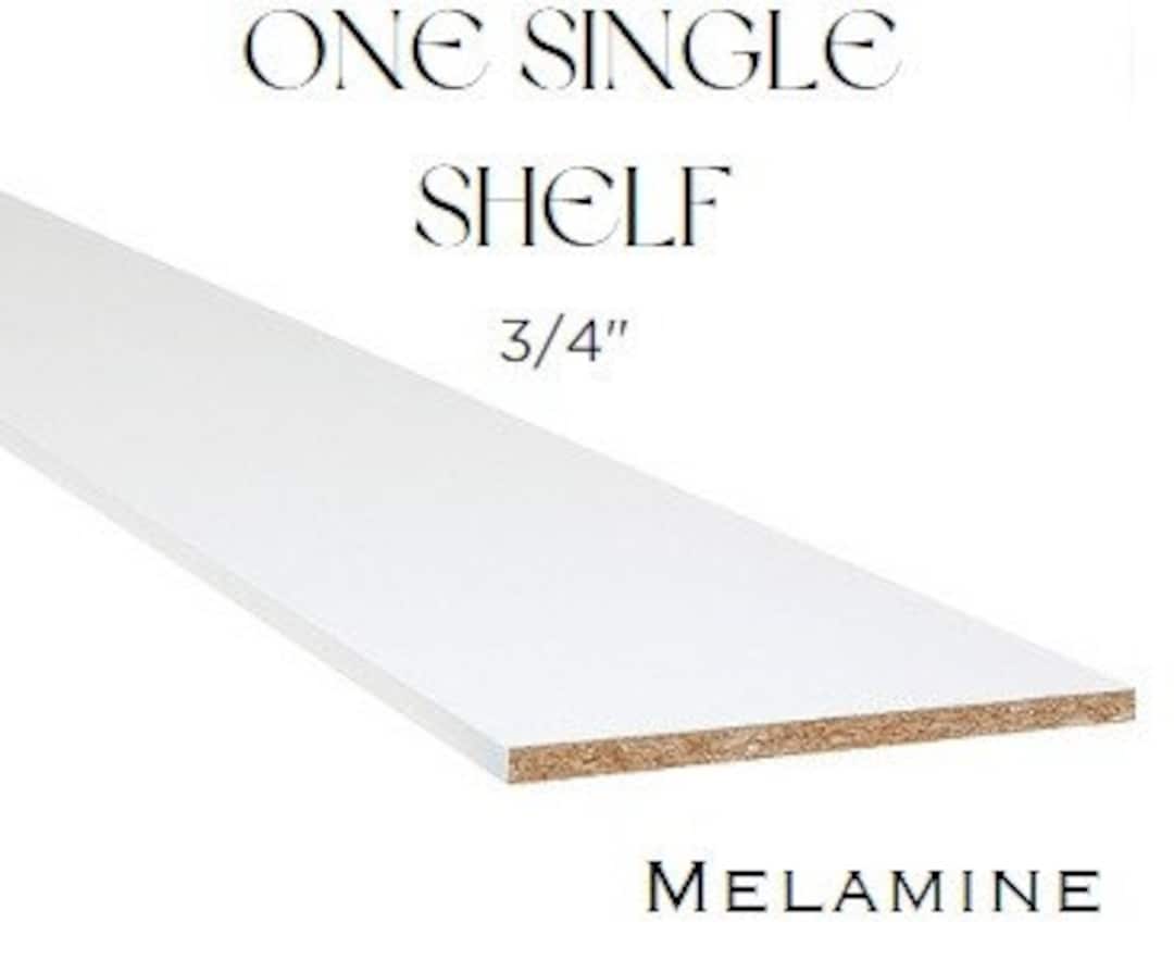 Custom Cut to Size Single Melamine Shelf Melamine Finish 3/4 Thick Wooden Shelf White, Gray
