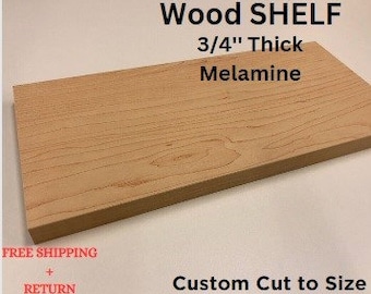 Op maat gesneden houten melamine kastplank | Helder afgewerkt hout | 3/4" dikke houten plank