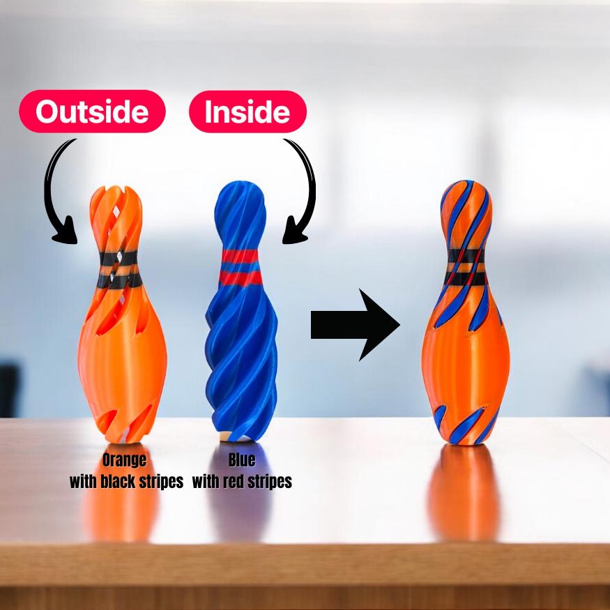Pin Shape Fidget Bowling Pin Fidget Toy Multi - Color Twist – Unique Stress Relief Toy ...