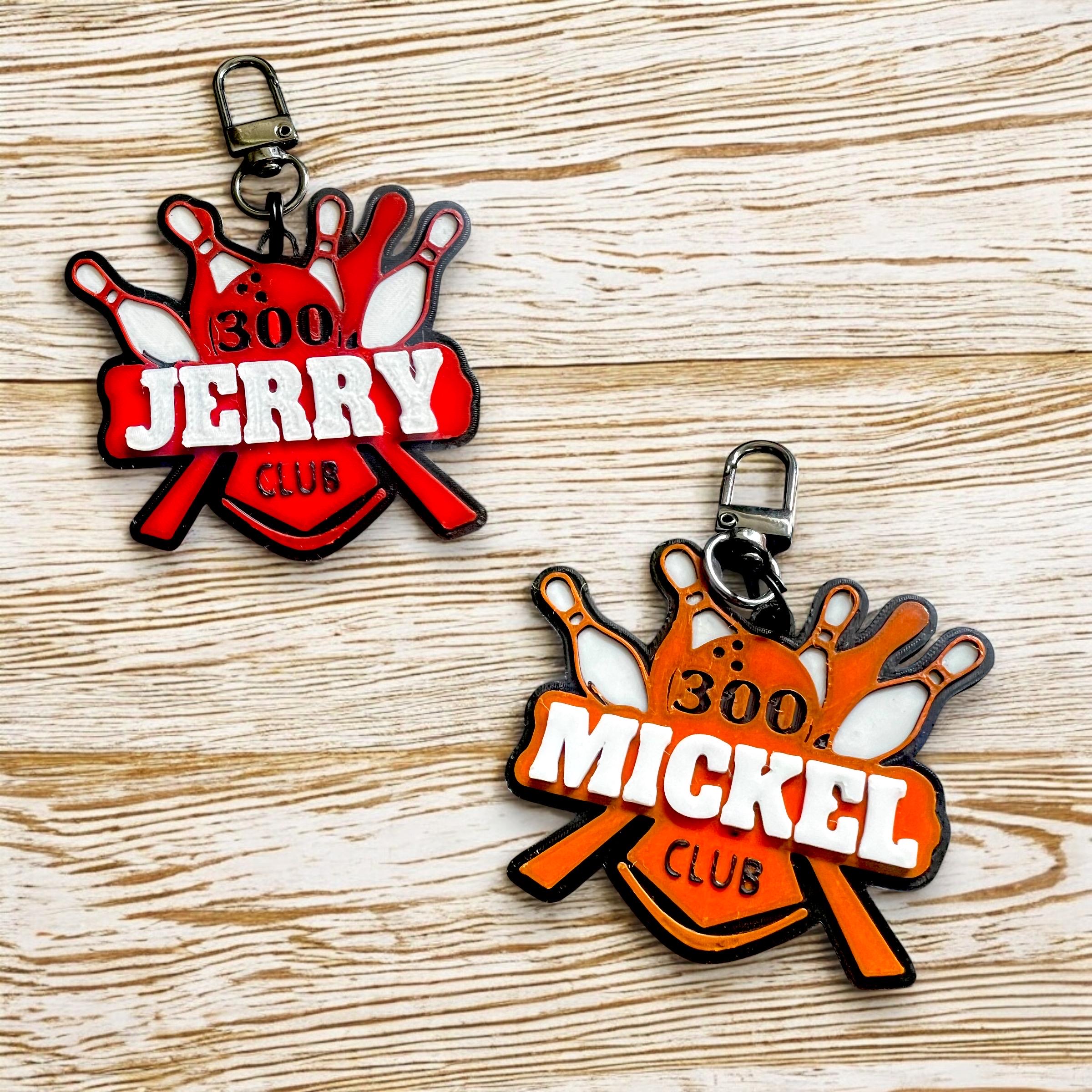 Custom 300 Club Bowling Keychain: Personalized Bowler Gift