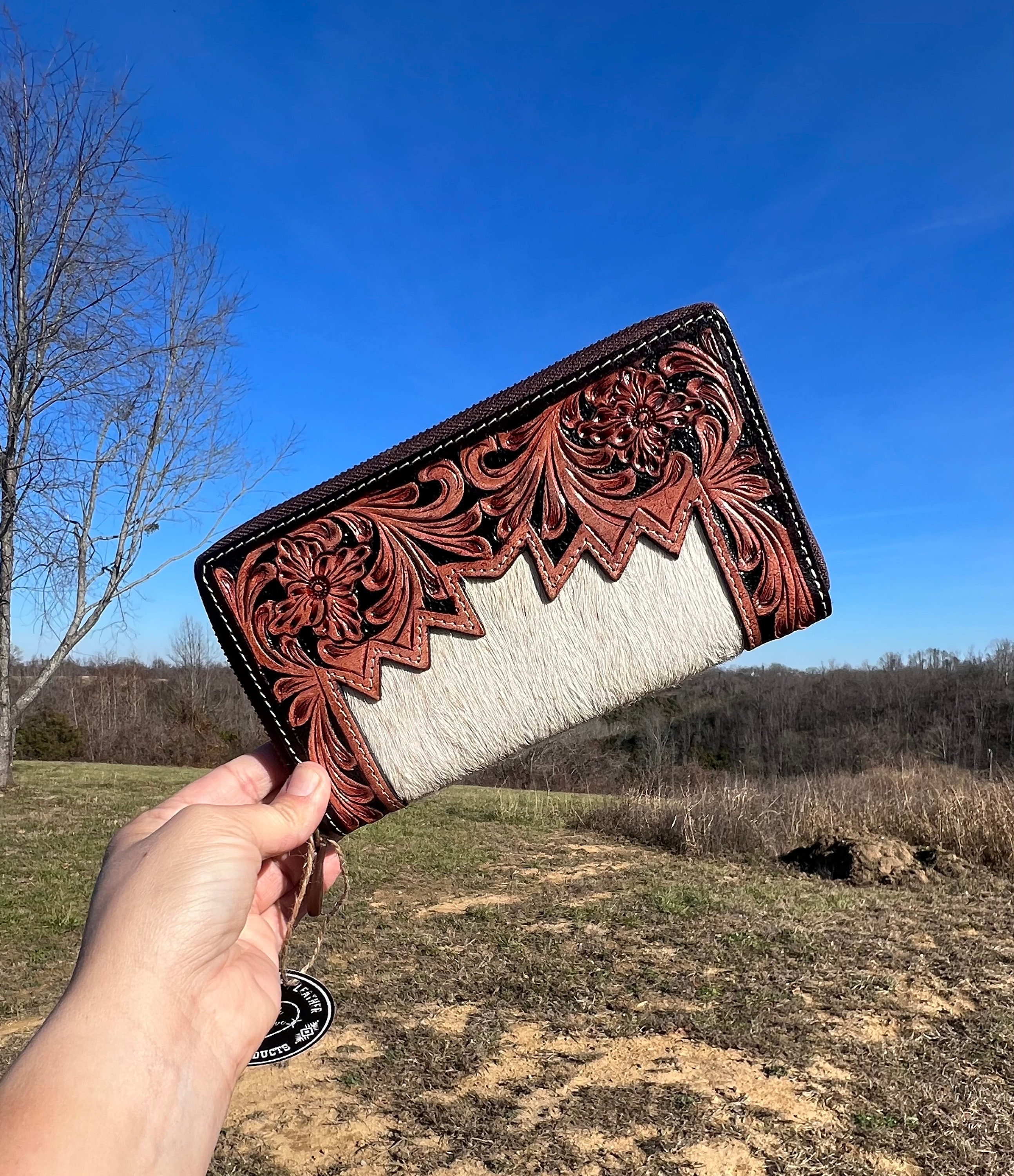 Black Tooled Leather Wallet - Etsy
