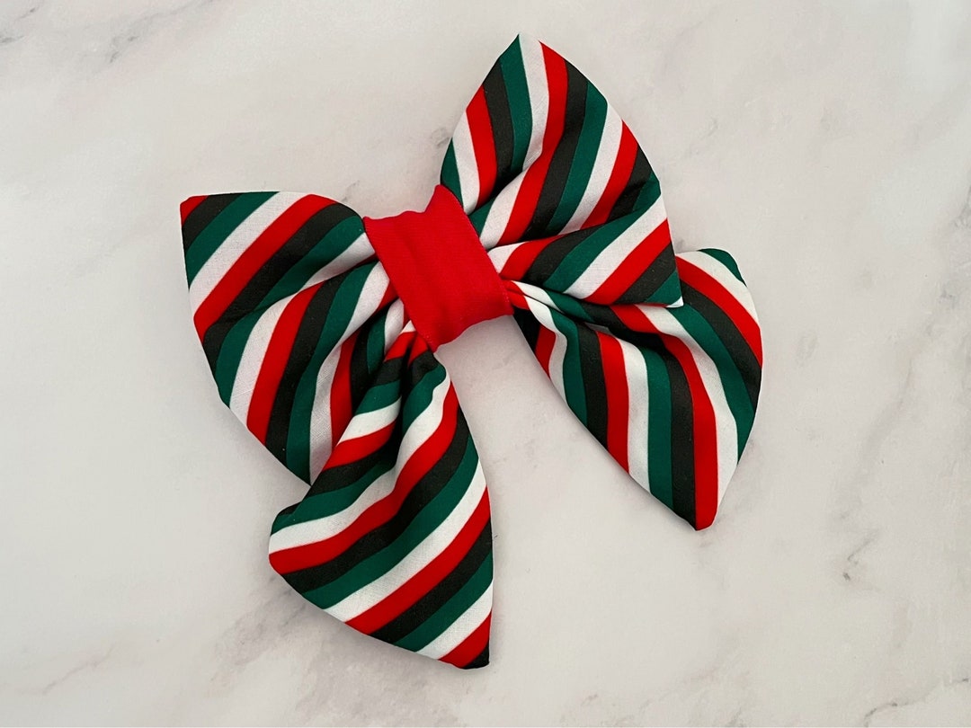 Xmas Peppermint Candy Cane Sailor Bow for Dogs and Cats Etsy Australia