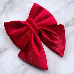 Roter Samtbogen und Seemannsbogen für Hund und Katze, Weihnachten, Neujahr, Valentinstag, Hochzeit, luxuriöse Haustierfliege, elegantes Haustier-Halszubehör