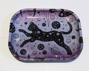 Galactic Cat Rolling Tray