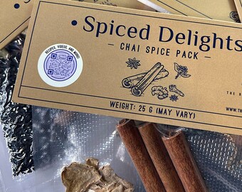 9-Count for Small Gifts | Spiced Delights Chai Spice Packs | Gifts for Tea Lovers Food Basket Ideas | Chai Latte Mix with Additional Recipes