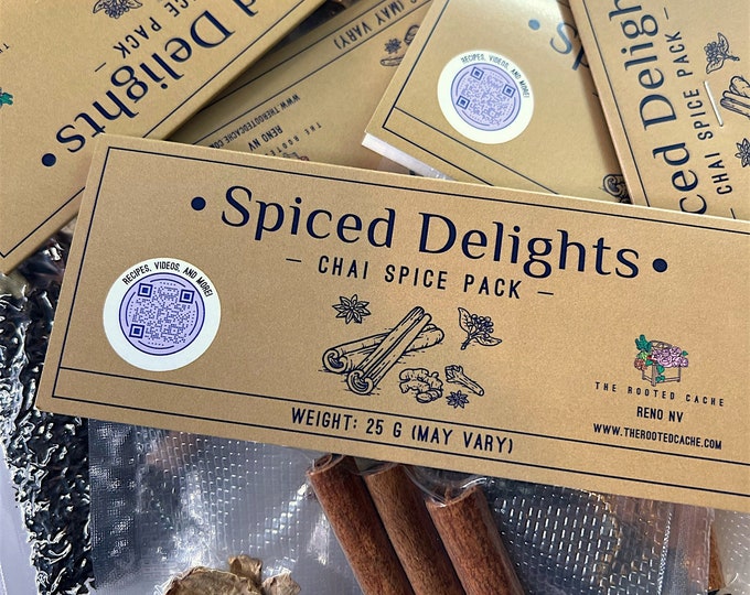 6-Pack Small Gifts | Spiced Delights Chai Spice Packs with Lychee Black Tea and Whole Spices