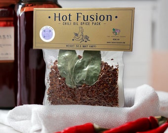 3-Pack of Hot Fusion-Chili Oil Spice Packs with Gochugaru Pepper Flakes | Ready to Use Spice Mix | Spicy Infusion Kit with Recipes Included