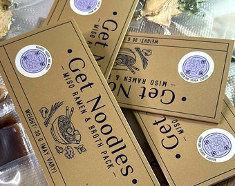 6-Pack Value Buy | Get Noodles Miso Ramen & Broth Pack with Herbs | Savory Soup and Rice Kit | Ramen Soup Kit with Additional Recipes Incl.