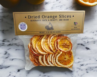 3oz Organic Dried Orange Slices 30-40 pieces | Homemade Dried Oranges used for Drinks, Sauces, Marinades, Bath-Time, Decor, Garnish & More!