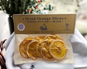 1oz Organic Dried Orange Slices 10-15 pieces | Homemade Dried Oranges used for Drinks, Sauces, Marinades, Bath-Time, Decor, Garnish & More!