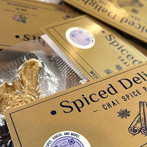 6-Pack Value Buy | Spiced Delights Chai Spice Packs with Whole Spices | Spicy Chai Latte Mix with Whole Spices and Additional Recipes Incl.