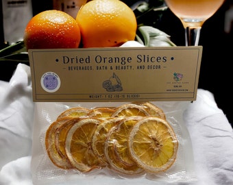 1oz Organic Dried Orange Slices 10-15 pieces | Homemade Dried Oranges used for Drinks, Sauces, Marinades, Bath-Time, Decor, Garnish & More!