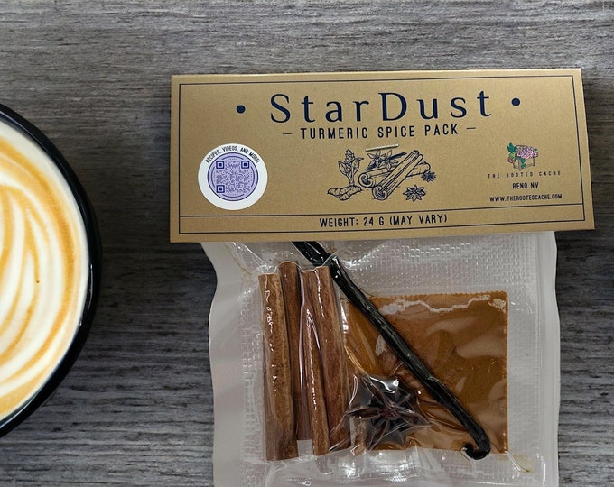 3-Pack of StarDust - Ground Turmeric Spice Packs with Whole Vanilla Bean