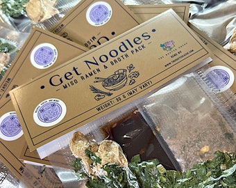 9-Count Bulk Buy Prepper Pack | Individually Packaged | Get Noodles Miso Ramen & Broth Packs | Savory Soup and Rice Kit | Included Recipes