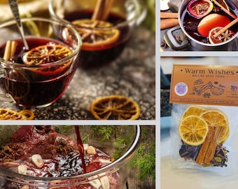 Pack of 3 Warm Wishes Mulling Spice Packs | Mulling Spices in Single Use Portions | Recipes for Mulled Wine, Mulled Cider, and More!