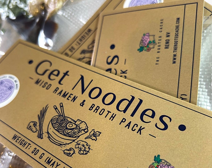 6-Pack for Small Gifts | Get Noodles Miso Ramen & Broth Pack | Savory Soup and Rice Kit | Foodie Gift Basket with Additional Recipes Incl.