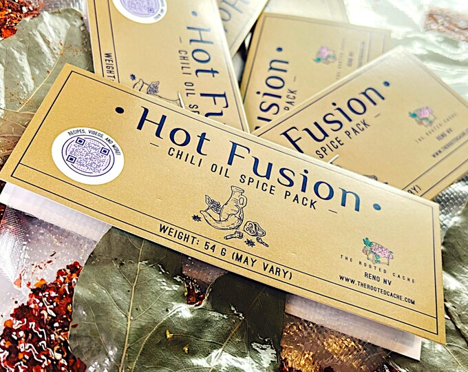 6-Pack Value Buy | Hot Fusion Chili Oil Spice Packs with Gochugaru Pepper Flakes and a Five-Spice Blend for Ramen, Salads, Marinades, + More