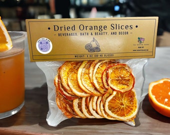3oz Organic Dried Orange Slices 30-40 pieces | Homemade Dried Oranges used for Drinks, Sauces, Marinades, Bath-Time, Decor, Garnish & More!
