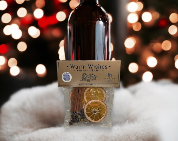 6-Pack for Small Gifts | Warm Wishes Mulling Spice Packs | Single Serve Spiced Wine Kit w/ Additional Recipes | Create Gourmet Gift Baskets