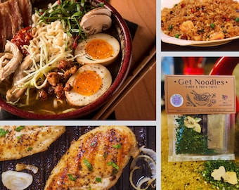 Pack of 3 Get Noodles Miso Ramen & Broth Packs | Single Serve Miso Broth Packs with Herbs and Spices | Soup and Rice Kit w/ Recipes Included