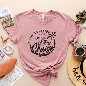 Das Leben ist besser auf einem Kreuzfahrt-Shirt, Kreuzfahrt-Lebens-Hemd, Kreuzfahrt-Urlaub-T-Stück, Familien-Kreuzfahrt-passendes Hemd, Sommer-Freund-T-Shirt, Kreuzfahrt-Kader-Hemd