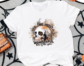 It's The Most Wonderful Time Of The Year Shirt, Spooky Skull Sweatshirt, Halloween Sweatshirt, Spooky Season Sweatshirt, Halloween Gift