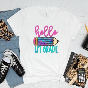 Hello First Grade Shirt, First Day of School Shirt, Back To School Shirt, First Grade Shirt, Crayons 1st Grade Shirt, First Grade Teacher